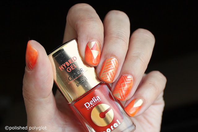 Nail art designs for short nails Orange saran wrap