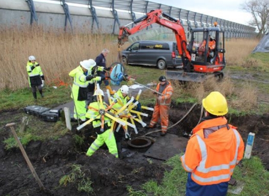 Figure 2: Field team during Pipediver’s insertion procedure. In:Practical evaluation of inline inspection methods for large prestressed concrete transport pipelines