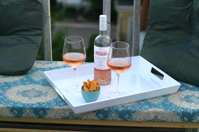 Rose on a melamine tray from Target