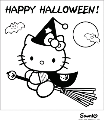 Hello Kitty Halloween Coloring Pages 11