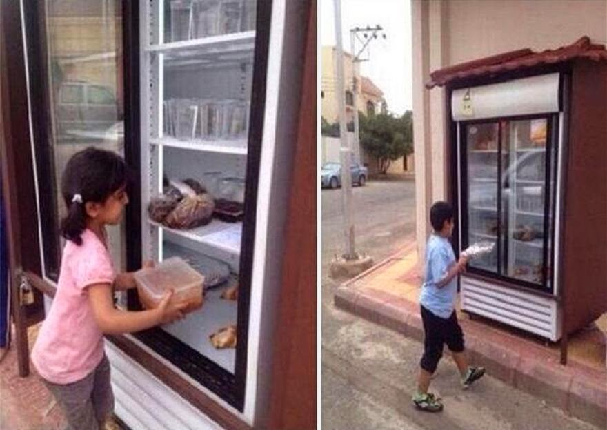 13 beautiful acts of kindness that left me teary-eyed - saudi arabian installs charity fridge feed poor