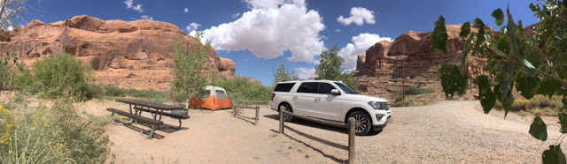 2018 Ford Expedition Max at Kings Bottom Campground outside Moab,Utah