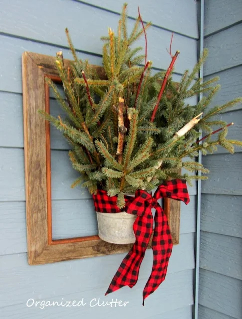 Junky, Rustic Winter Covered Patio Vignette www.organizedclutterqueen.blogspot.com