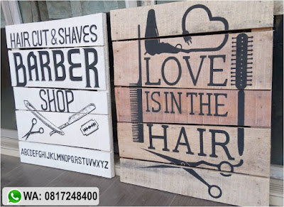 Pesanan 4 papan Lettering hiasan dinding untuk barbershop di Tangerang Banten , hiasan barbershop, jasa desain cafe, jasa lettering dinding, jasa lukis dinding, 