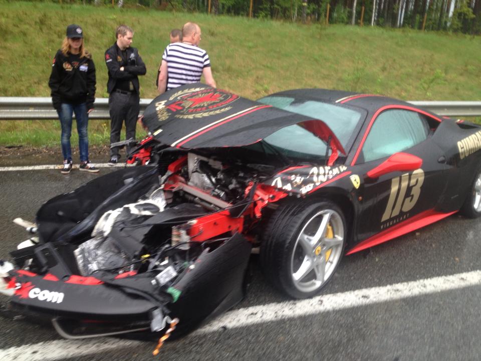 Gumball3000 458 Crash