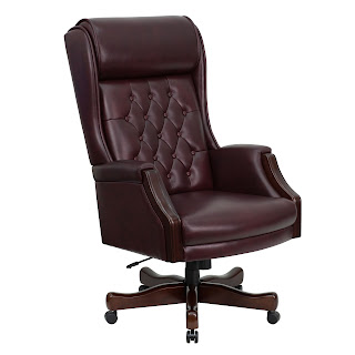 Overstuffed Tufted Leather Executive Chair