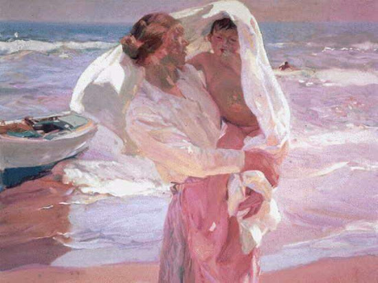 En la playa, Joaquín Sorolla Bastida, Retratos de Joaquín Sorolla, Joaquín Sorolla y Bastida, Joaquín Sorolla, Pintor español, Retratista español, Pintores Valencianos