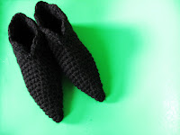 black elfin elf gnome crochet slippers