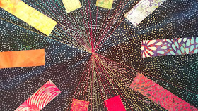 Firework modern quilt using Island Batik fabrics