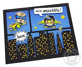 Sunny Studio Stamps: Comic Strip Speech Bubbles Dies Super Duper Cityscape dies Card by Anja Bytyqi