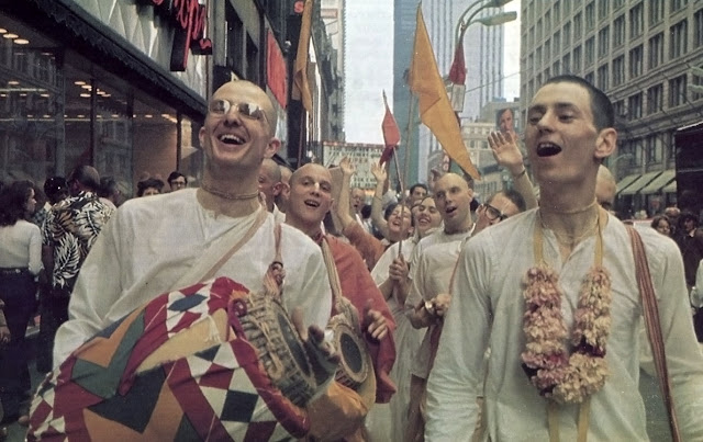 Happy Hare Krishnas Distribute the Bliss