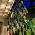 Garden art - a brilliant wine bottle wall