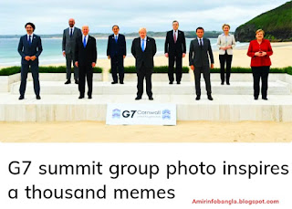 জি 7 শীর্ষ সম্মেলনের গ্রুপ ফটো.  G7 summit group photo