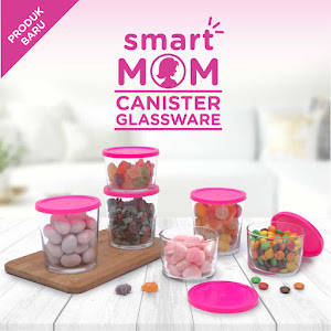 Smart Mom Canister Glassware Set of 6 Round