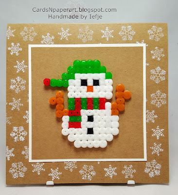 Christmas card with Perler Beads