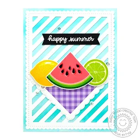 Sunny Studio Stamps: Slice Of Summer Hawaiian Hibiscus Frilly Frames Dies Fancy Frames Dies Summer Themed Cards by Vanessa Menhorn and Anja Bytyqi