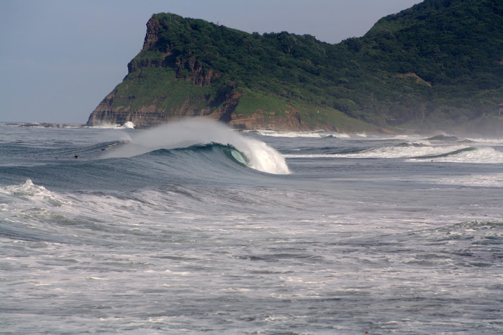 surfing panga drops beach nicaragua