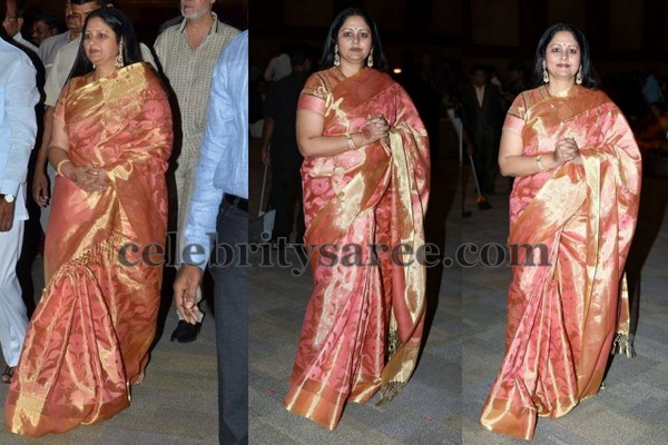 Jayasudha Baby Pink Benaras Saree