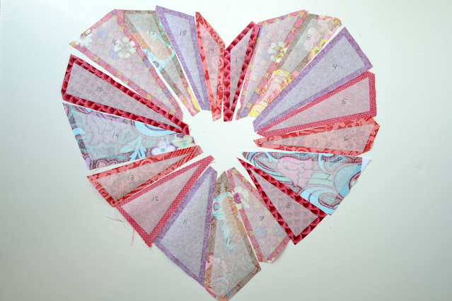Fusible adhesive applique - Bursting Heart Pillow Tutorial - scrap busting project for Valentine's Day - Blue Susan Makes