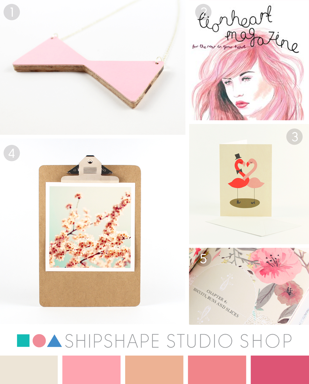 Pink colour moodboard from Shipshape Studio