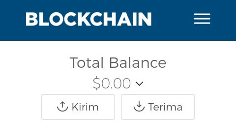 Ketika anda sudah Login ke situs Blockchain, maka anda akan menemukan seperti diatas ini.