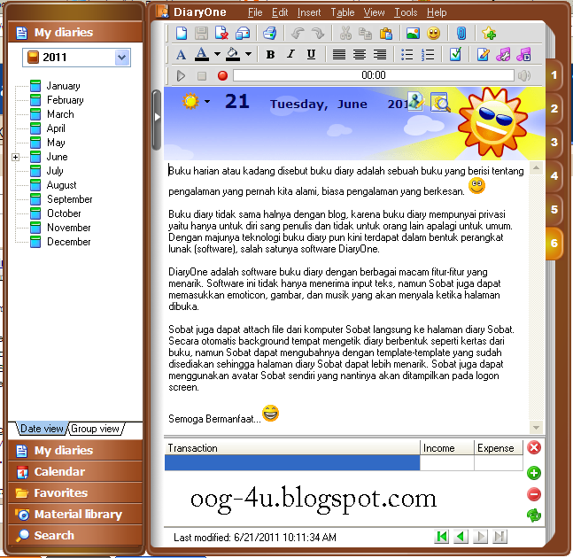 Download Software Buku Diary Diaryone Catatan Ngeblog