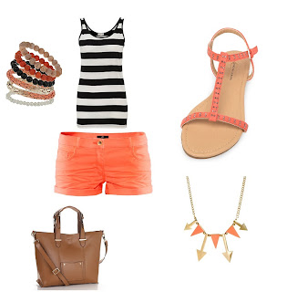 Summer Outfit with orange shorts