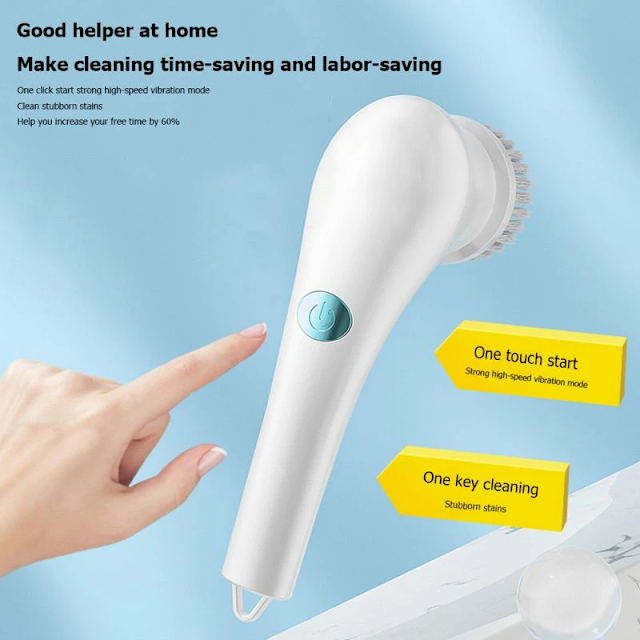 Electric Cleaning Wireless Brush With 5-in-1 Multifunctional