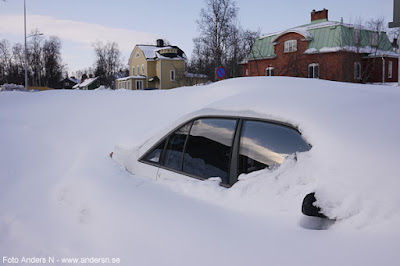 parkering, bil i snö, parking, winter, vinter, car in snow