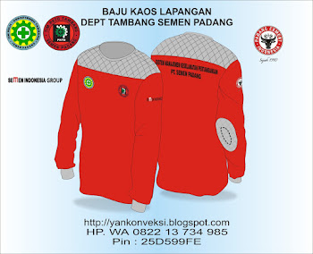 BAJU KAOS LAPANGAN PESAN DEP TAMBANG PT SEMEN PADANG