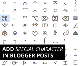 How to add special characters in Blogger Posts