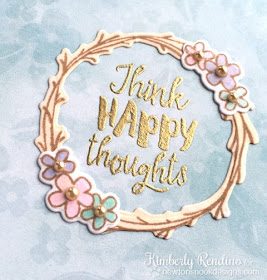 Think Happy Thoughts Card by Kimberly Rendino | Happy Little Thoughts Stamp set and dies by Newton's Nook Designs #newtonsnook