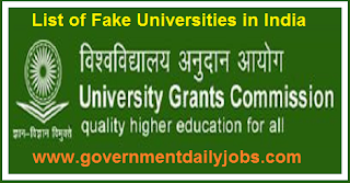 FAKE UNIVERSITIES IN INDIA LISTED BY UGC