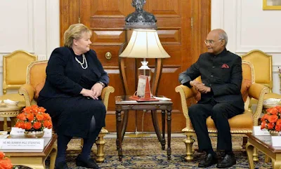 Prime Minister of Norway meets on the President Kovind