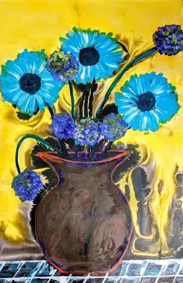 Order this blue floral Art