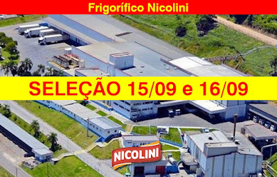 Frigorífico Nicolini seleciona funcionários para ambos turnos