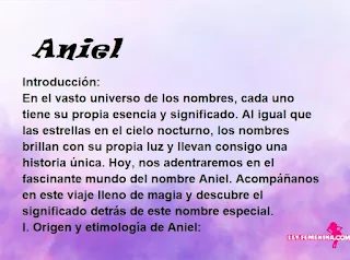 significado del nombre Aniel