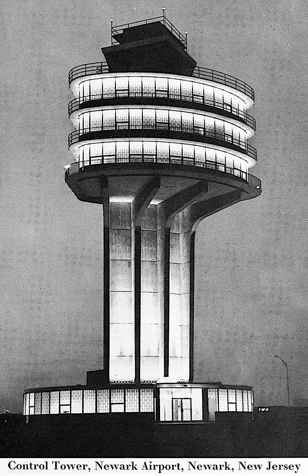 a modern 1960 airport control tower