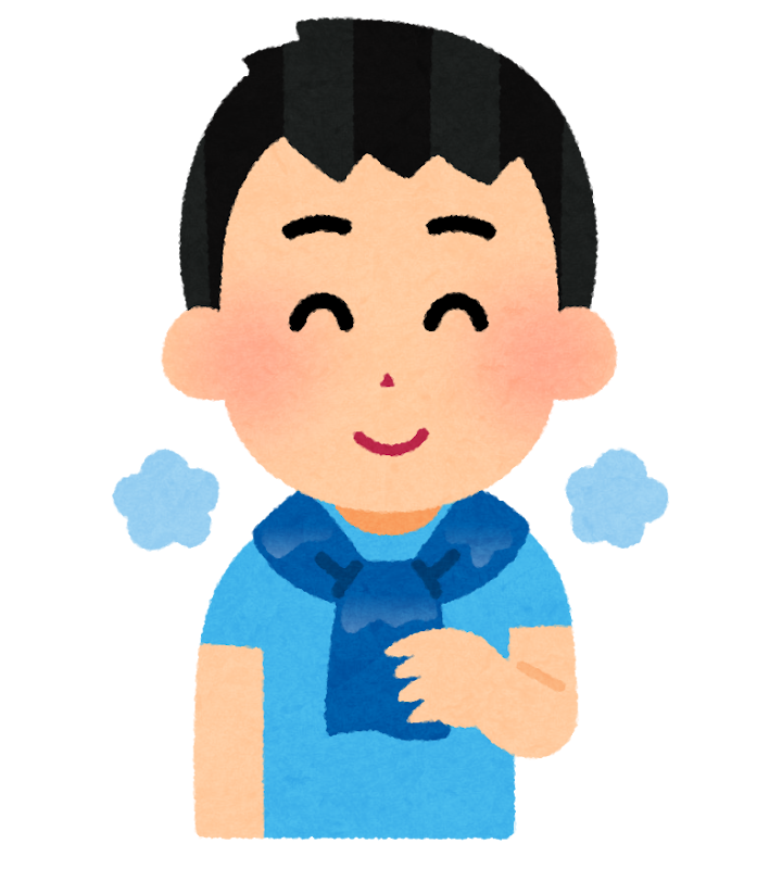 冷えたタオルのイラスト 男性 かわいいフリー素材集 いらすとや