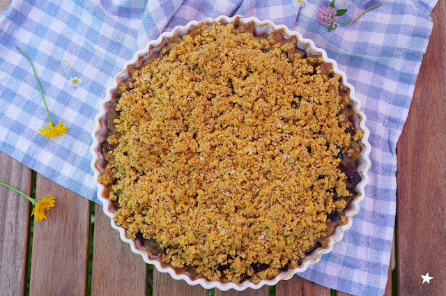 crumble aubergines courgettes vegan recette veggie