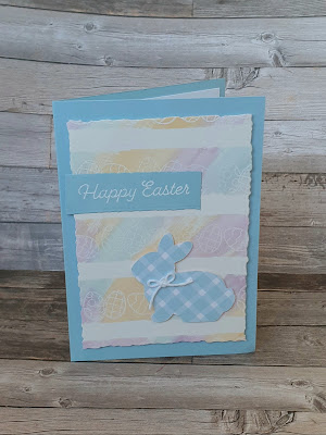 Easter bunny stampin up watercolour wash masking paper easter card