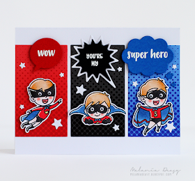 Sunny Studio Stamps: Super Duper Comic Strip Speech Bubble Dies Super Hero Themed Cards by Melania Deasy