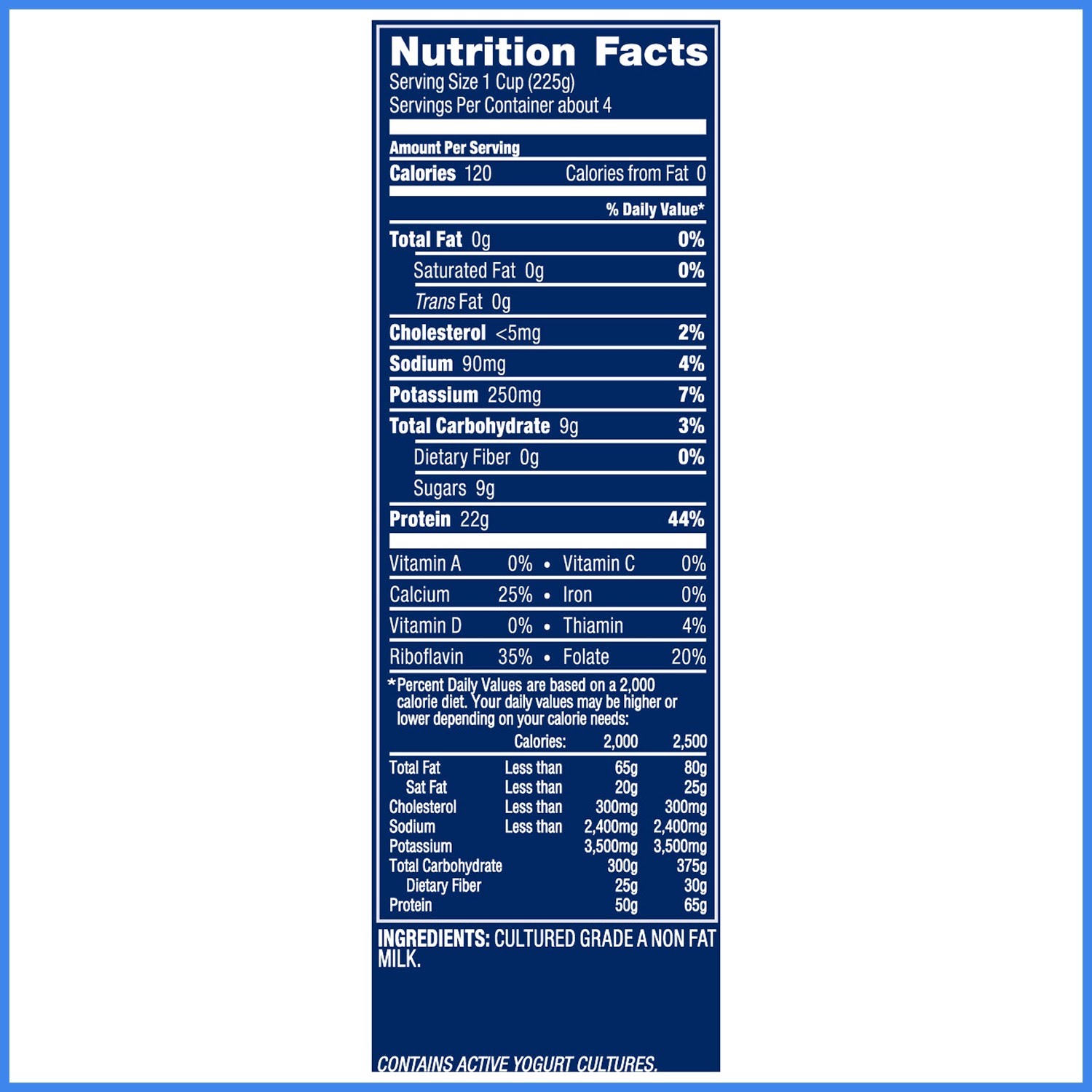 Oikos Plain Greek Yogurt Nutrition Facts