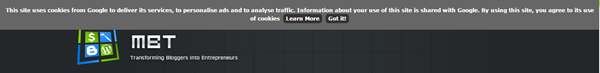 Default EU cookie Notice bar