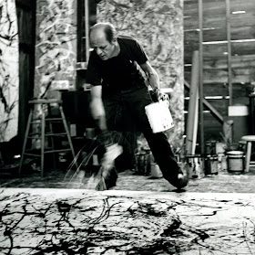 Pollock. photo throwing paint