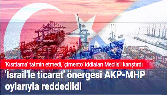 İsrail’le ticaret araştırılsın önergesi AKP-MHP OYLARIYLA REDDEDİLDİ!
