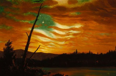 oil paintings of natural usa flags
