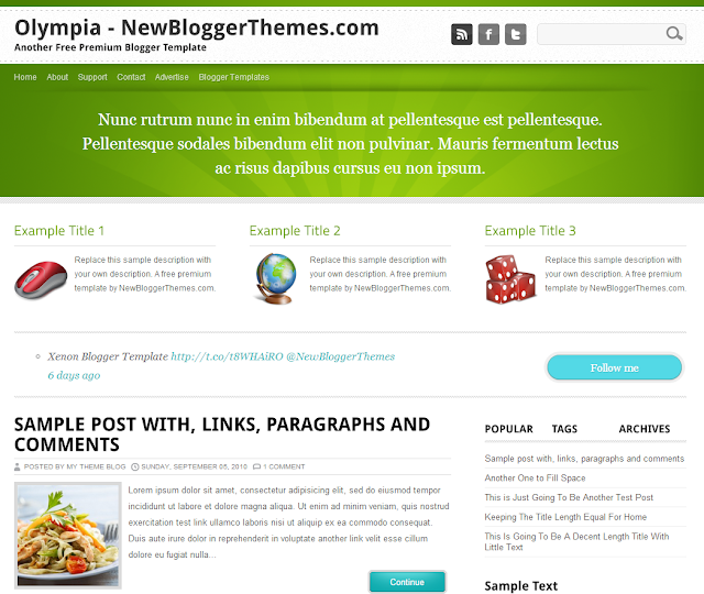 Olympia-Blogger-template