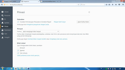 Cara menonaktifkan history di mozila firefox