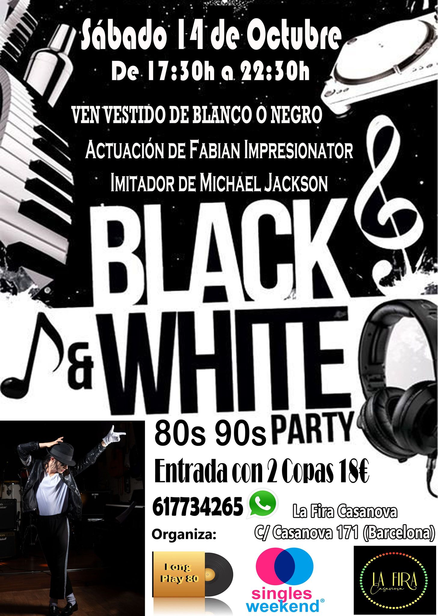 Flyer Black and White 80s 90s Party